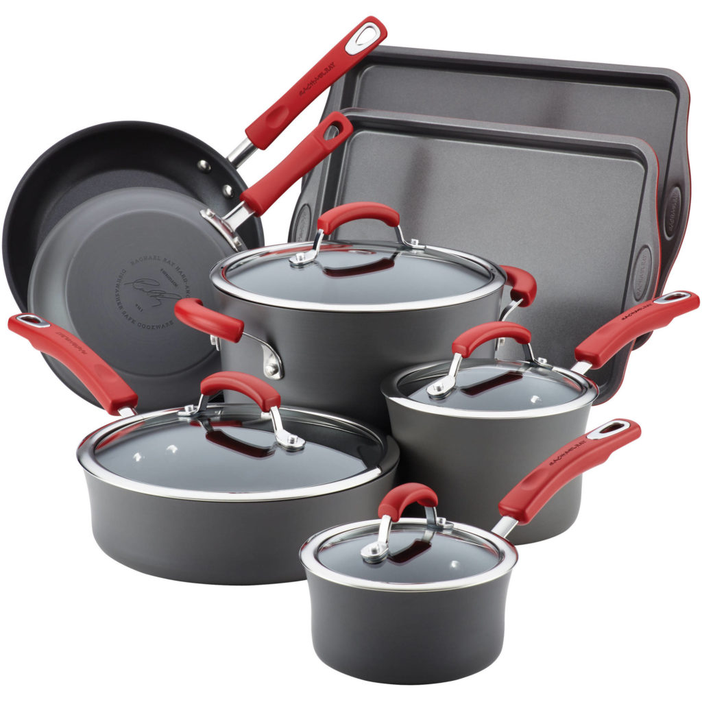 Rachael Ray Create Delicious Cookware Pots and Pans Set, 10 Piece Rachael Ray Create Delicious Stainless Steel Cookware Set