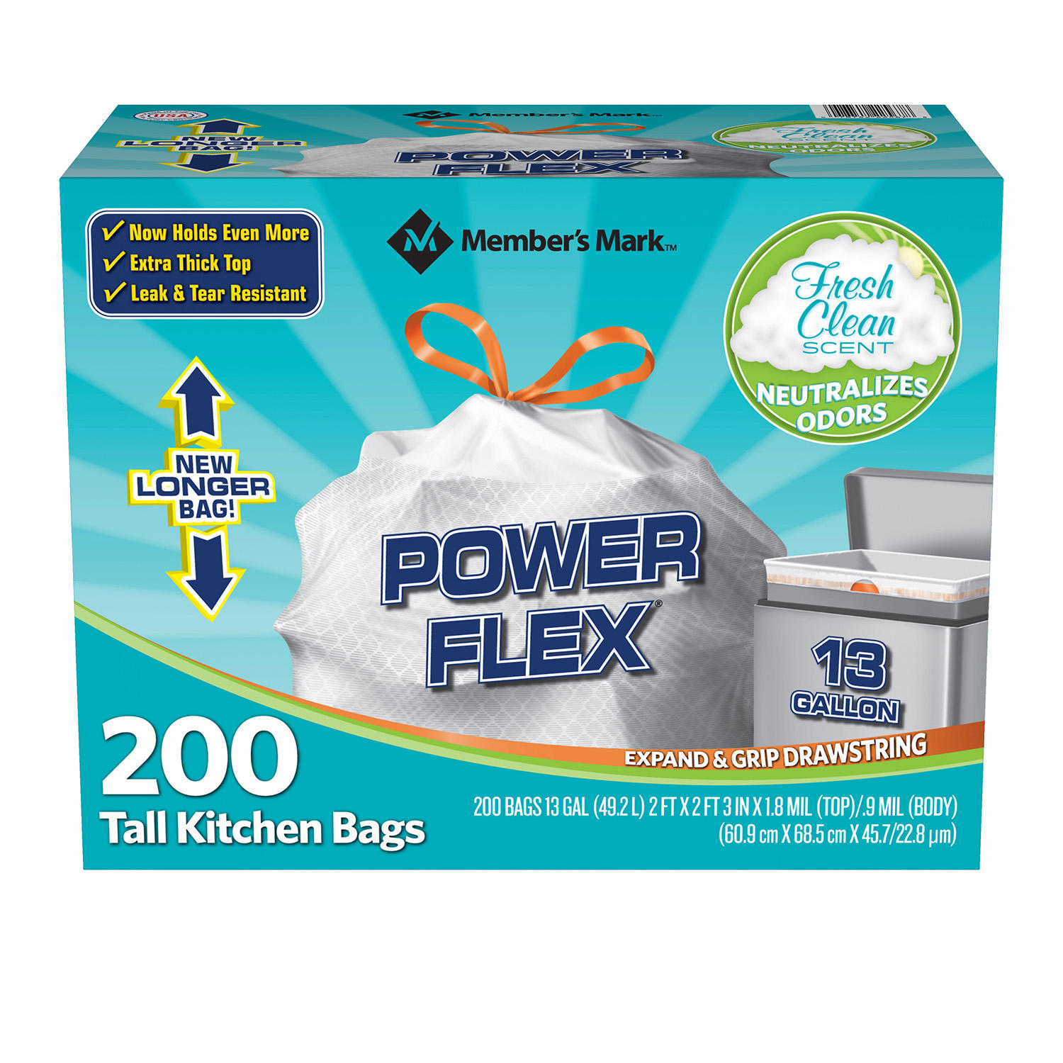 Iron Hold Tall Kitchen Blue Recycling Bags – 13 Gallon – 30 Count