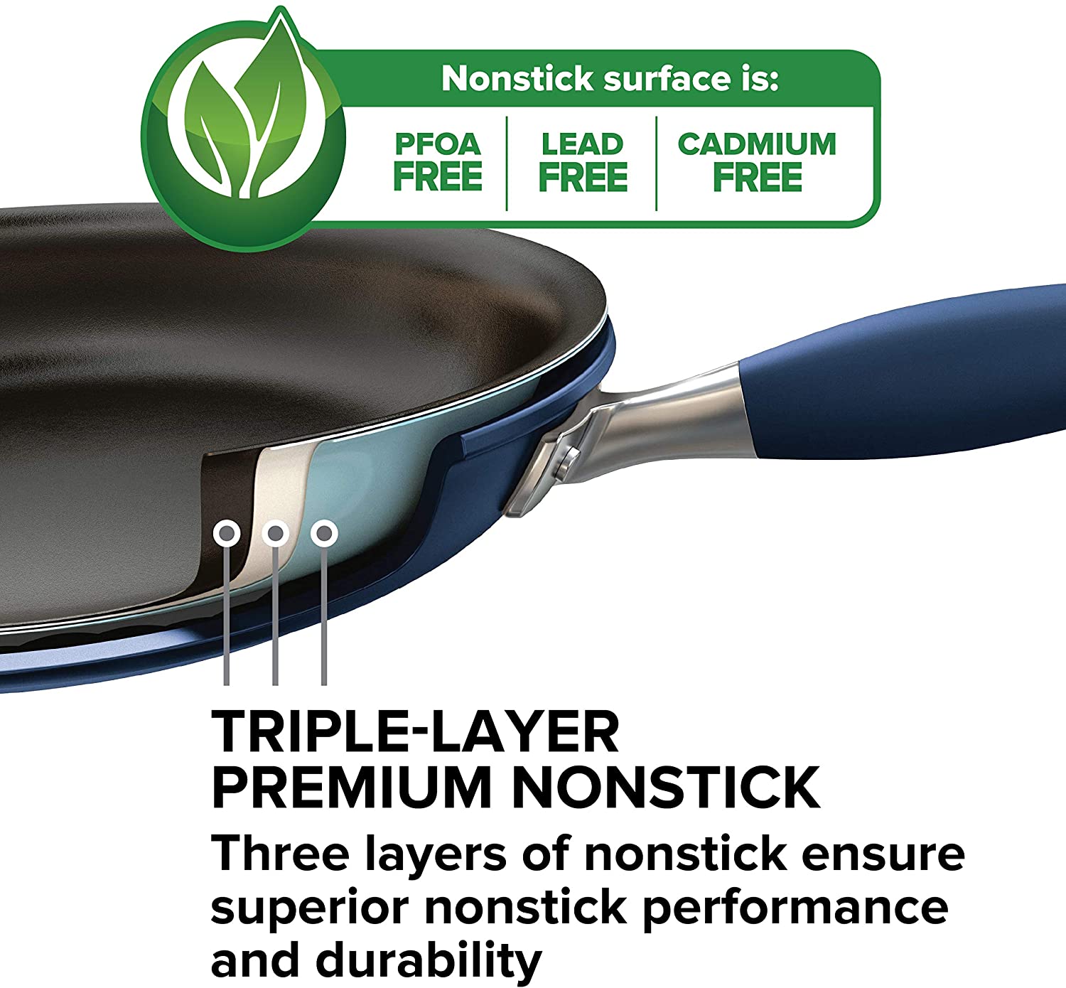 Anolon Advanced Hard-Anodized Non-stick Frying Pan, 8-Inch, Indigo