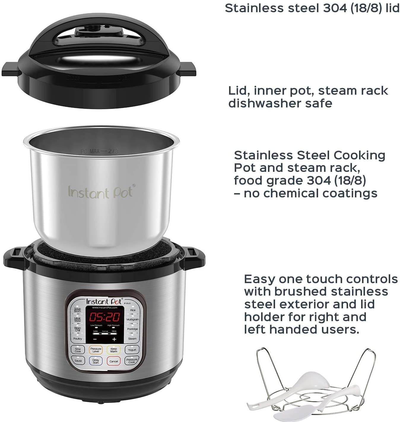 Instant Pot DUO80 8 Qt 7-in-1 Multi- Use Programmable Pressure Cooker ...