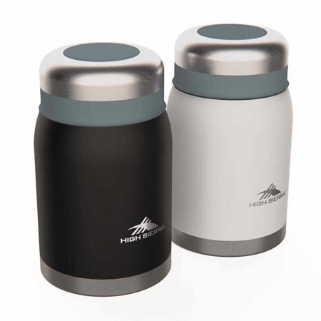 High Sierra Insulated Thermos Stainless Steel Food Jars, 2-Pack W/Sporks