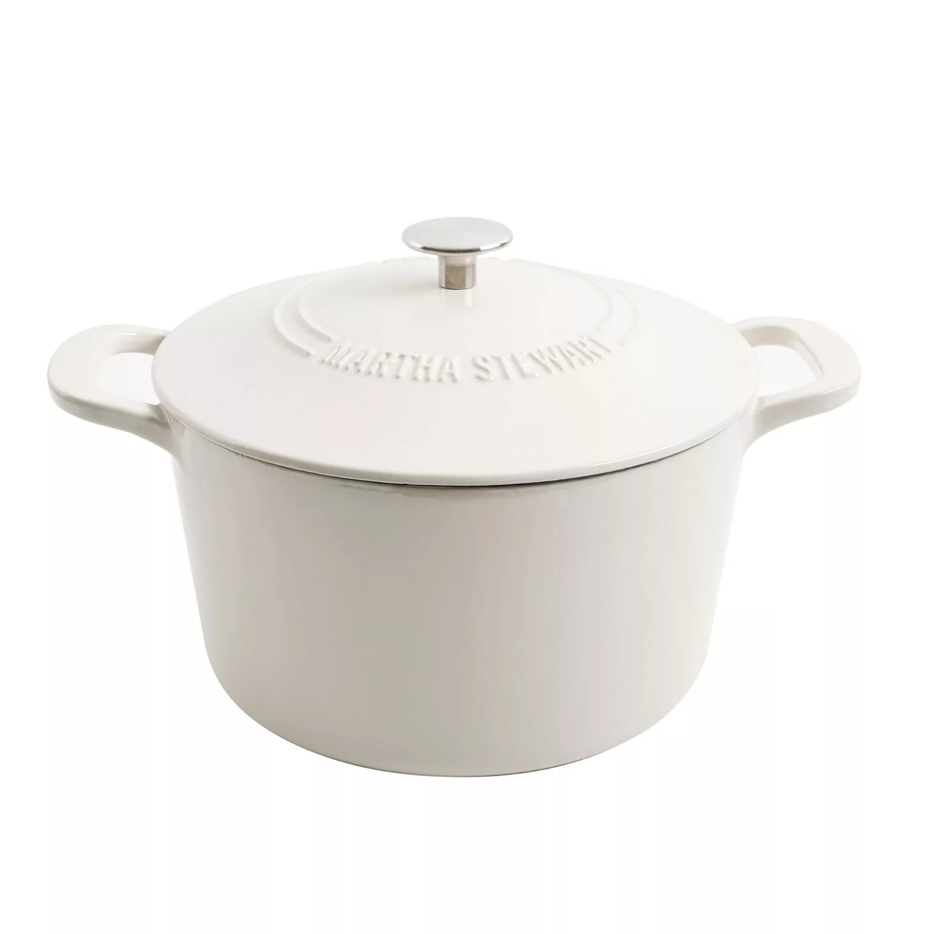 Martha Stewart 4-Quart and 7-Quart Enamel on Cast Iron Dutch Ovens, 2 Pack  (Assorted Colors) 