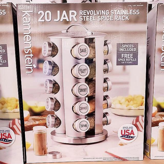 Kamenstein 20 Jar Revolving Stainless Steel Spice Rack