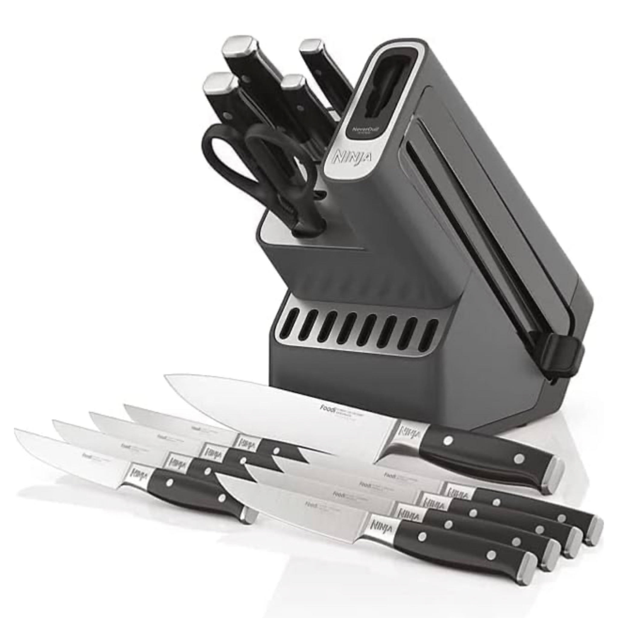 Ninja Foodi StaySharp Slot knife block Stainless steel Black, Silver